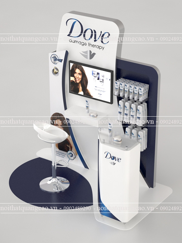 Kệ posm trưng bày dầu gội Dove