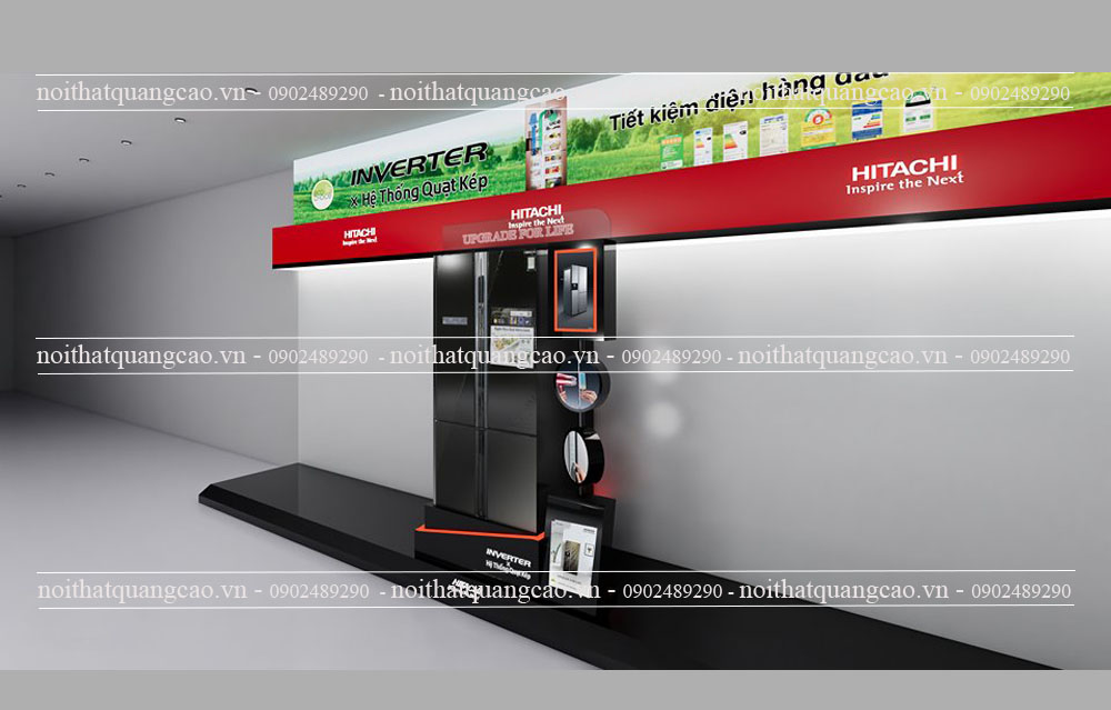 Vách trưng bày tủ lạnh Hitachi