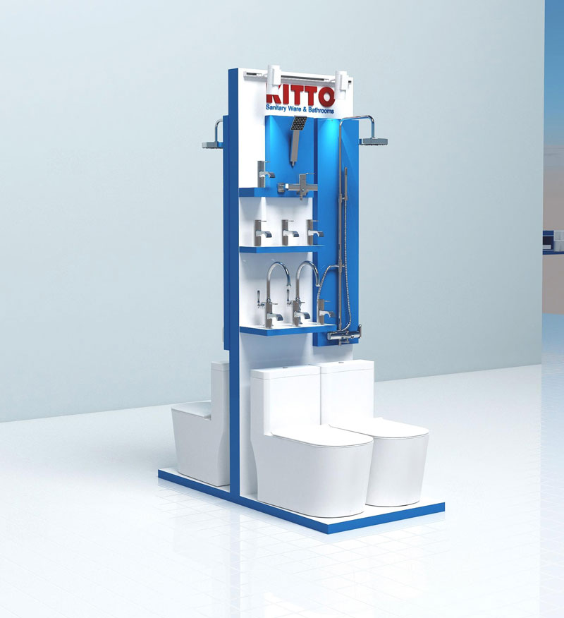 Kệ giữa trưng bày thiết bị vệ sinh Kitto 2