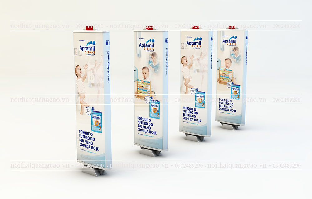 Kệ booth trưng bày quảng cáo sữa Aptamil 2