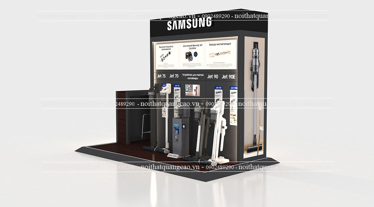 Kệ booth trưng bày sản phẩm Samsung 2