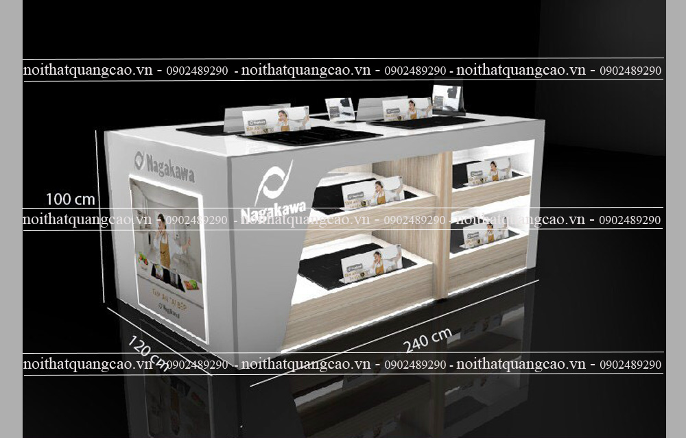Kệ đảo trưng bày thiết bị gia dụng - nhà bếp Nagakawa