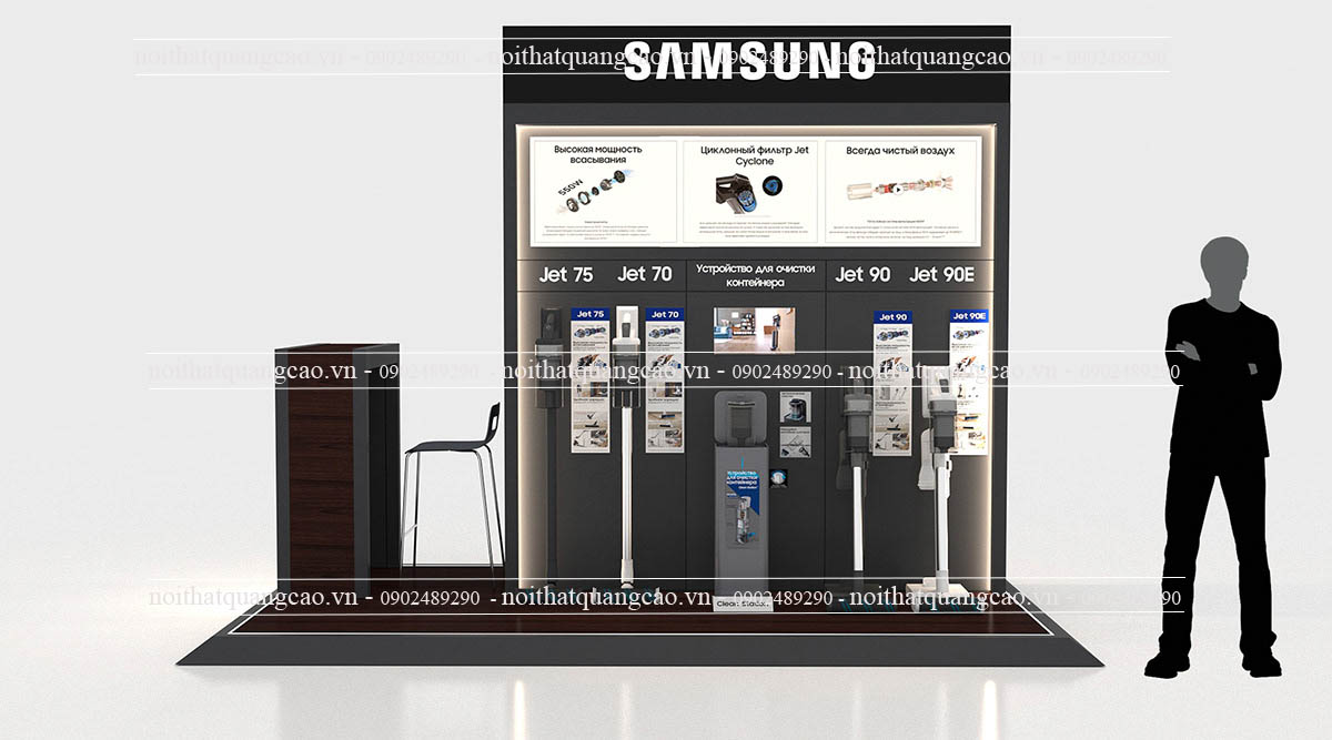 Kệ booth trưng bày sản phẩm Samsung 3