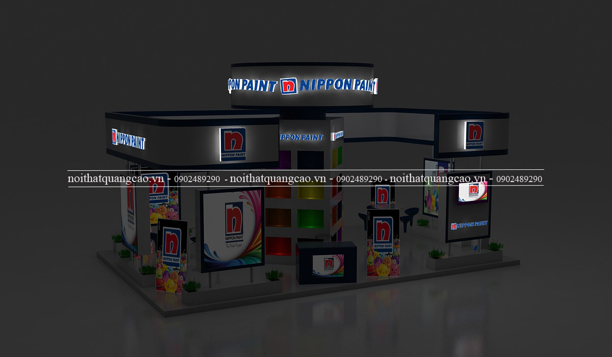 Kệ booth trưng bày sơn Nippon Paint 3