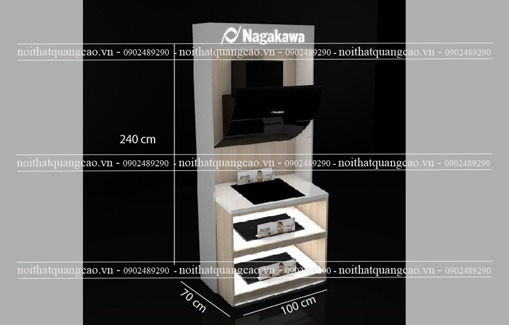 Kệ vách trưng bày thiết bị gia dụng - nhà bếp Nagakawa