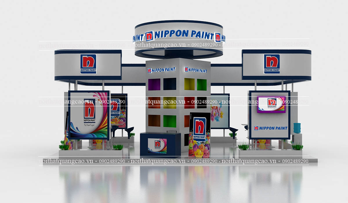 Kệ booth trưng bày sơn Nippon Paint 4