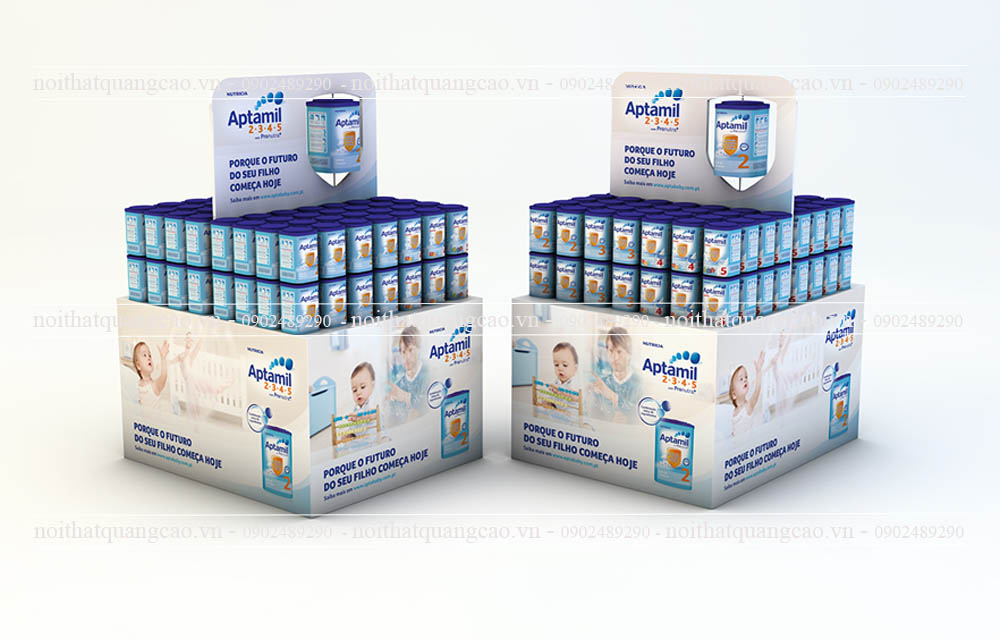 Kệ booth trưng bày quảng cáo sữa Aptamil 4