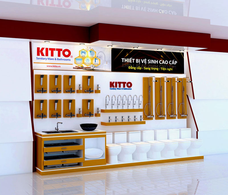 Kệ vách ốp tường thiết bị vệ sinh Kitto 3