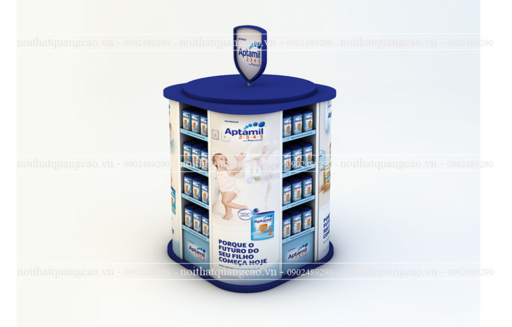 Kệ booth trưng bày quảng cáo sữa Aptamil 5