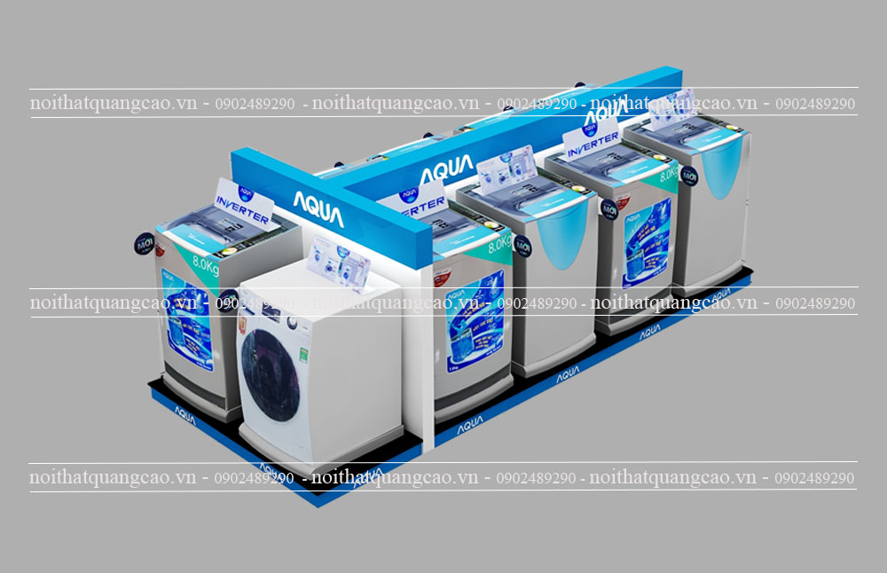 Đảo trưng bày máy giặt Aqua