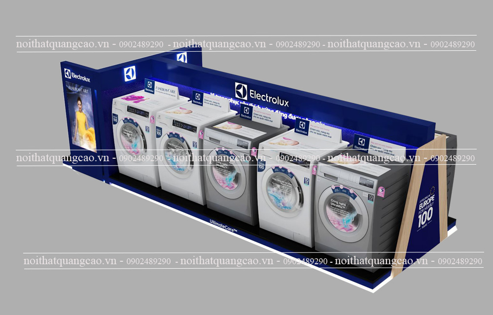 Đảo trưng bày máy giặt Electrolux