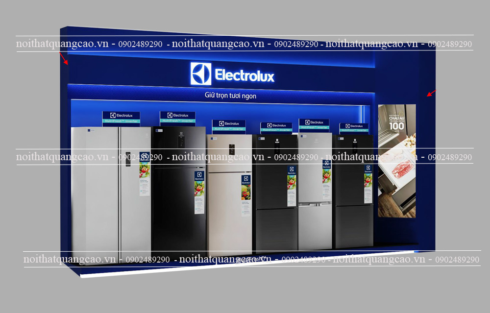 Kệ vách trưng bày tủ lạnh Electrolux
