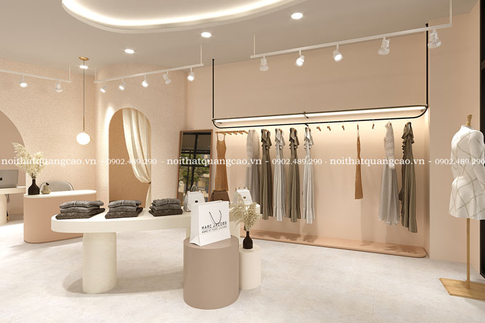 Bục trưng bày giữa nhà shop