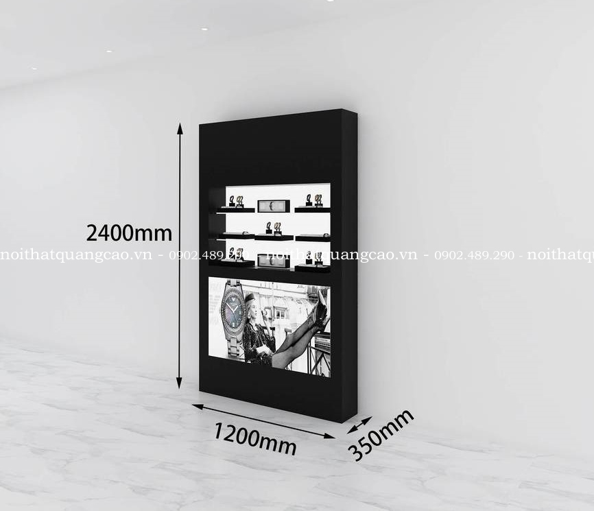 Tủ áp tường trưng bày đồng hồ