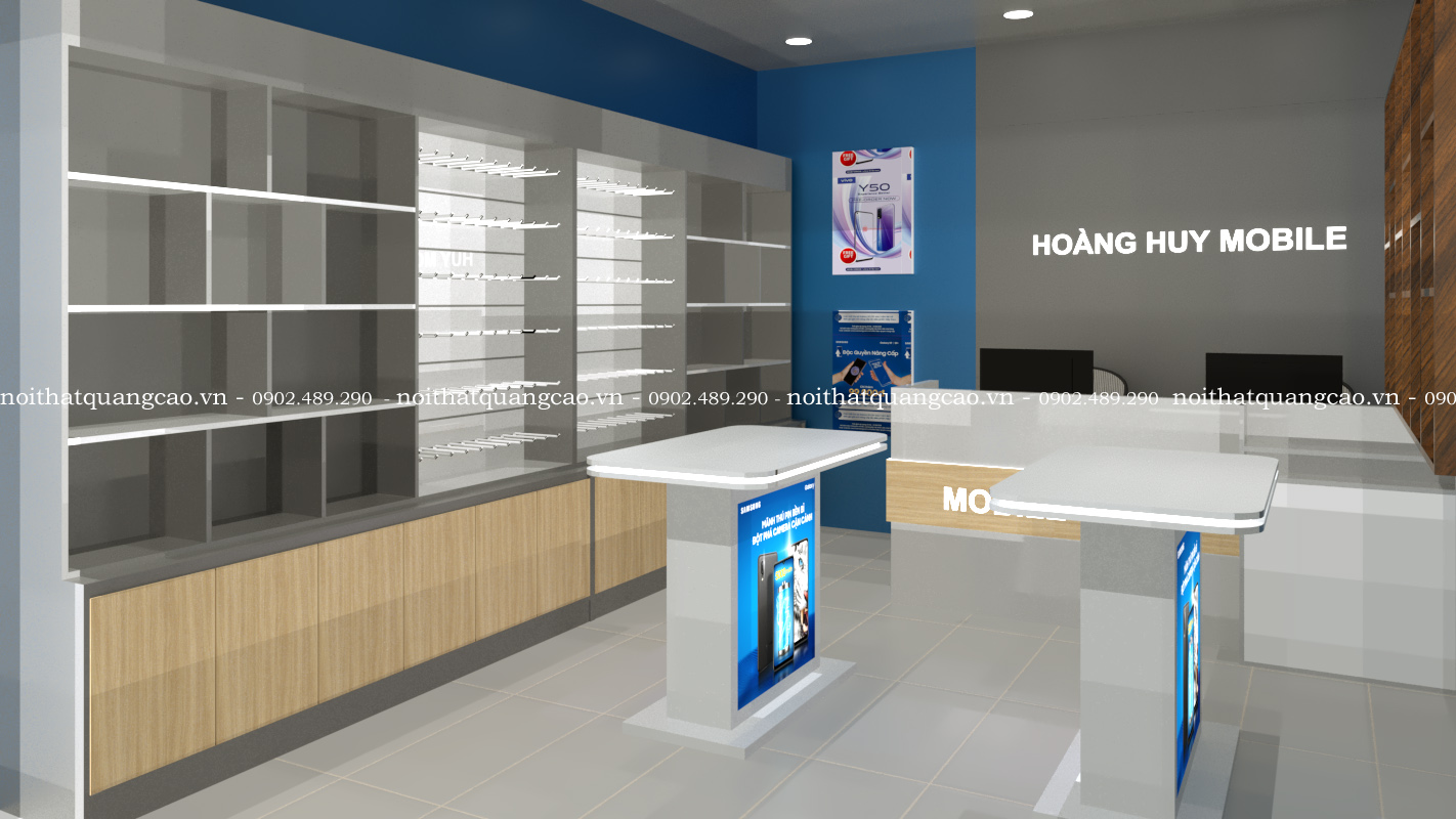 Kệ trưng bày shop điện thoại đơn giản